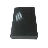 Luxury Custom Gold Foil Stamping Glossy Black Cardboard A5 Magnetic Folding Male Business Gift Set Box