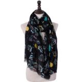 Wholesale high-quality various colors modern silk 90*180cm square printing scarf ladies