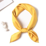 New silk hand feeling square scarf custom pure color fashion wild decoration small scarf stewardess professional silk scarf