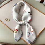 Spring And Autumn Lady Luxury Travel Shawl New Style Printed Large Square Beach Silk Head Scarf