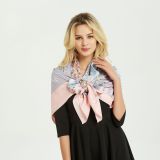 New Summer Silk Scarf Female Japanese Twill Silk Sunscreen Retro Nation Printing Shawl Large Size Scarf