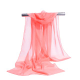 High Quality Chiffon Scarf Women Silk Scarves Chiffon Thin Shawls And Wraps Pure Color Hijab Stoles