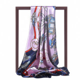 Japanese Korean Version New 70cm Silk Scarf Female Letter T Printed Small Scarf Neck Decoration Luxury Silk Scarf