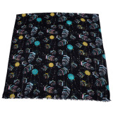 Wholesale high-quality various colors modern silk 90*180cm square printing scarf ladies