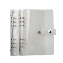 Assorted Sizes Of Clear Glitter Pvc Button With 6-Ring  Binder Cover