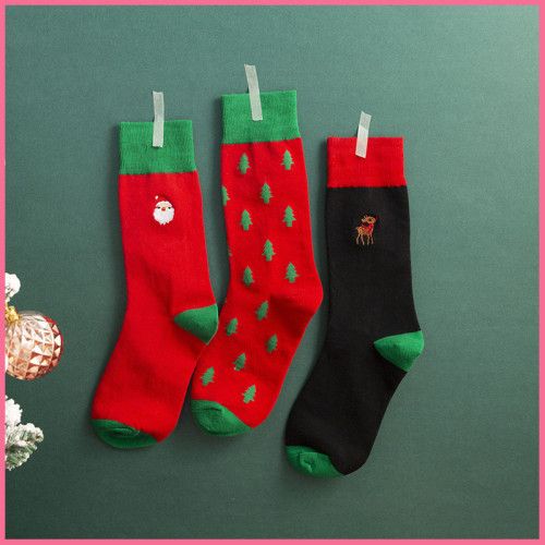 2021 Christmas Socks Men And Women Cotton Socks New Design Santa Claus Elk Socks