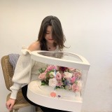 Luxury Transparent Rose Flower Boxes I Love You Heart Box For Flowers Gift Packaging Boxes