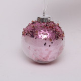 8cm clear PET painted plastic christmas ball  Ornaments