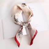 Spring And Autumn Lady Luxury Travel Shawl New Style Printed Large Square Beach Silk Head Scarf