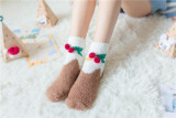 2021 Cartoon Socks Coral Fleece Socks For The Elderly Christmas Socks Elk In Tube Floor Warm Christmas
