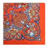 Bohemian soft headscarf travel twill silk satin pattern square scarf ladies shawl