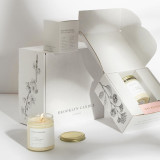 Custom Private Labels Square Luxury Paper 2 Pieces Lid And Base Candle Jar Packaging Boxes
