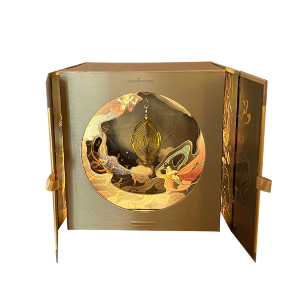 Custom Printing Luxury Rigid Cardboard Paper Two Door Style Cddosmetic Chocolate Mooncake Gift Box