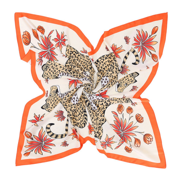 New style leopard print pattern korean version of spring and autumn summer professional silk square scarf ladies