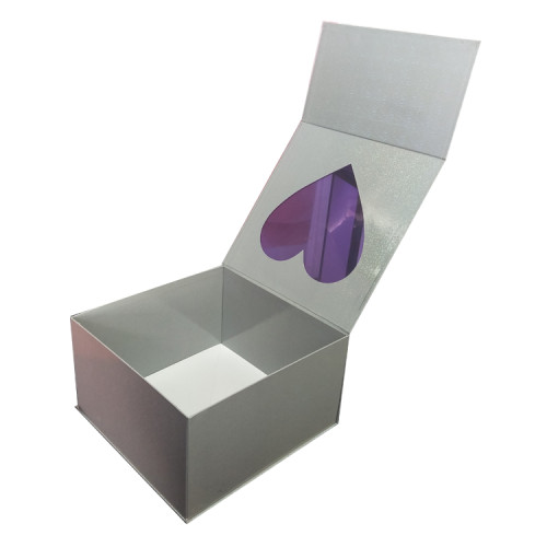 Custom eco friendly paper packaging  folding gift boxes i love you box for mothers day with window