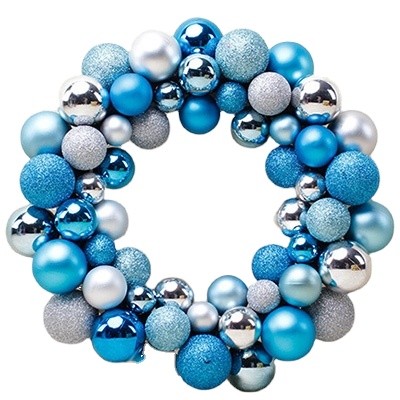 35cm plastic Christmas ball wreath