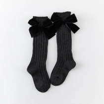 Spring And Autumn New Style Velvet With Bow-Yarn Girls Stockings Delicate Cotton Sense Girls Stockings Wool Children Socks