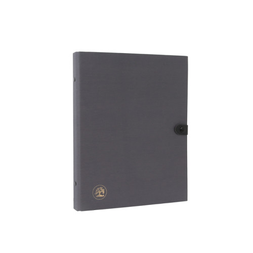 Factory price custom nice hard cover business cloth cover 1 inch 9 o ring binder paper file folder logo gold with pen holder
