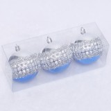8cm transparent blue green painted PET ball ornaments