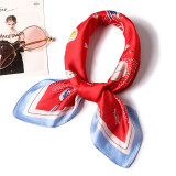 Custom air hostess square silk scarf cartoon pattern cute female professional silk scarf decoration scarf
