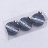 8cm PET dark blue fabric painted ball for decoration