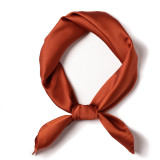 New silk hand feeling square scarf custom pure color fashion wild decoration small scarf stewardess professional silk scarf