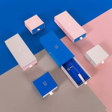 Wholesale custom logo luxury earrings bracelet rings necklace gift box paper jewelry packaging