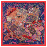 Fashion elegance ethnic style silk shawl totem yurt big vintage muslim square scarf