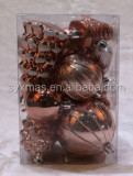 8cm shiny matt mixed painted plastic christmas ball ornament