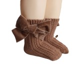 Autumn and Winter New Big Bow Woolen Baby Socks Baby Girl Cotton Socks Wholesale Princess