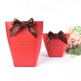 Delicate Hot Sale Sweet Makeup Fold Paper box Wedding Candy Box Ribbon Gift Paper Box