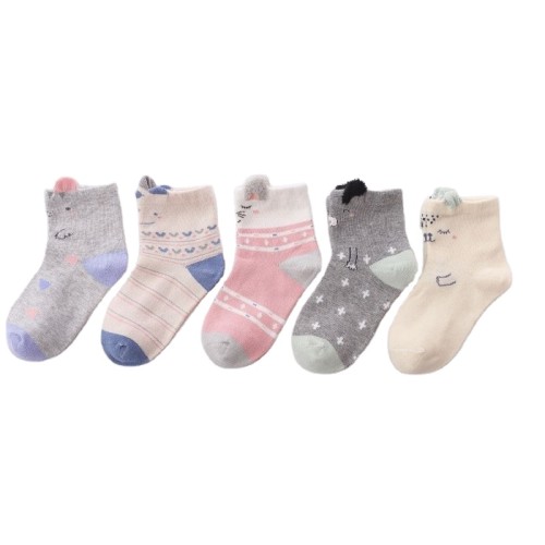 High Quality Girl Child Tube Socks Knitted Organic Cotton Happy Socks