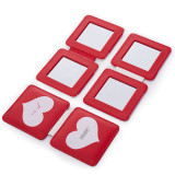 The Best Gift Mirror Pu Leather Heart-shaped Pattern Pocket Mirror With Logo