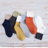 Professional Factory Wholesale Women Cute Cat Embroidery Patchwork Cotton Crew Socks