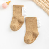 Autumn and Winter Baby Cotton Socks 0-3 Years Anti Slip Socks Kids Non-Slip Floor Socks Coral Velvet Thickened Dinosaur