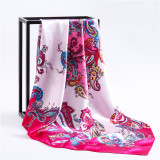 Custom Print Retro Ethnic Big Square Scarf Multiple Patterns Silk Scarf Shawl Scarf Headscarf