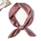 New silk hand feeling square scarf custom pure color fashion wild decoration small scarf stewardess professional silk scarf