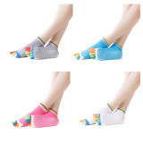 Wholesale New Arrivals Cute Women Non Skid Colorful Five Toe Yoga Sports Socks