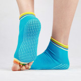 Custom Wholesale Rainbow Color Women Non Slip Socks Yoga Pilates Ankle Five Toe Socks