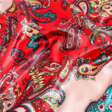 Custom Print Retro Ethnic Big Square Scarf Multiple Patterns Silk Scarf Shawl Scarf Headscarf