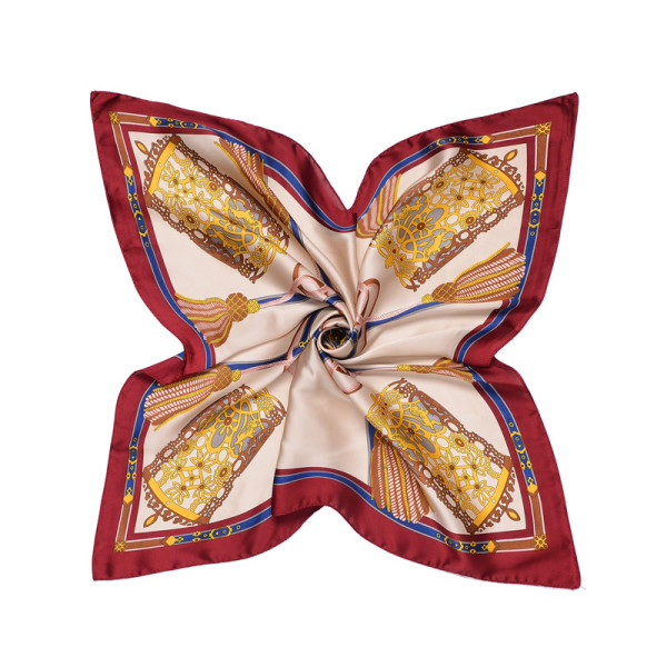 Fashion new korean silk fringe aromatherapy lamp professional pattern square scarf ladies
