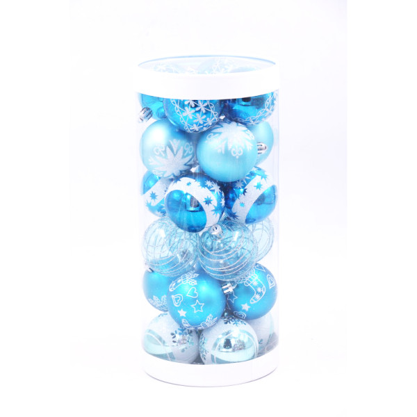 Christmas Ball Ornaments Arrival Plastic New for Xmas and Home Decoration 6cm Light Blue+lake Blue SY XMAS Round PVC Box 20ctns