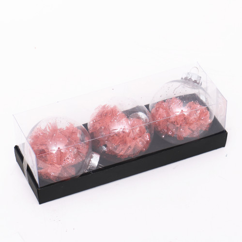 8cm clear PET painted plastic christmas ball  Ornaments