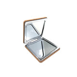 High Quality Mini Beautiful Cork Cover Decorative Square Double Sided Folding Portable Pocket Cosmetic Mirrors