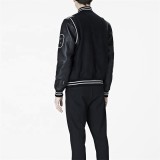 OEM custom patches leather logo virgin wool baseball letterman varsity jacket for men