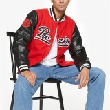 OEM custom virgin wool patches chenille embroidery genuine leather baseball letterman varsity jacket for men