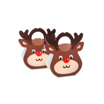 Hot Sale Santa Claus Christmas Deer Shape Christmas Decoration Gift Box With Handle For Candy Cookies Chocolate Snack Packing