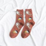 Hot Custom Wholesale  Cartoon Design  Cute Cotton  Funny Girls Woman  Happy Socks