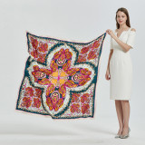 2021 New 130*130cm Luxury Women Cashew Print Square Twill Silk Scarf Gift Fashion Female Shawls Wraps