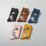 Hot Custom Wholesale  Cartoon Design  Cute Cotton  Funny Girls Woman  Happy Socks